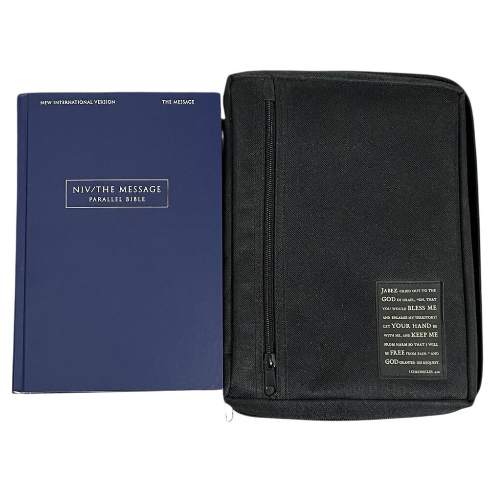 Bible NIV The Message Parallel Bible HC Zondervan w/ Black Cover Case Chronicles